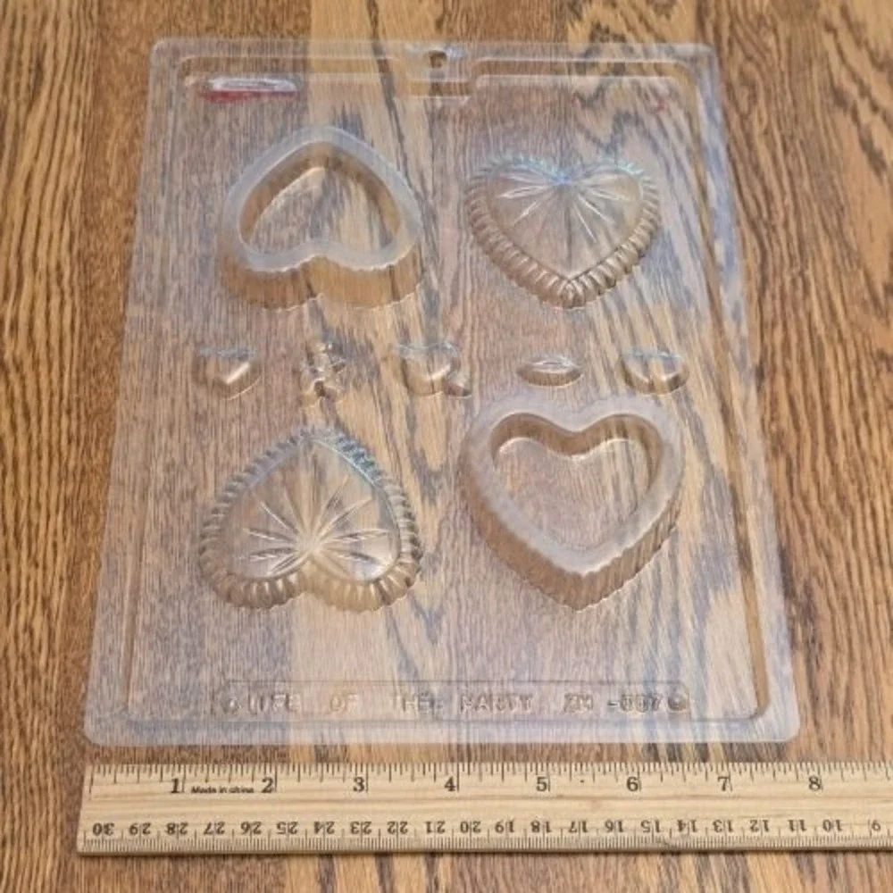Life of the Party Heart Chocolate Candy Soap Mold Clear Plastic ZM-007